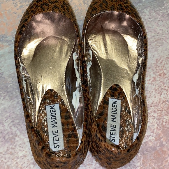 Steve Madden P-Heaven Patent Flat Ballet Style Shoe Snakeskin Leopard Pattern - Picture 13 of 14
